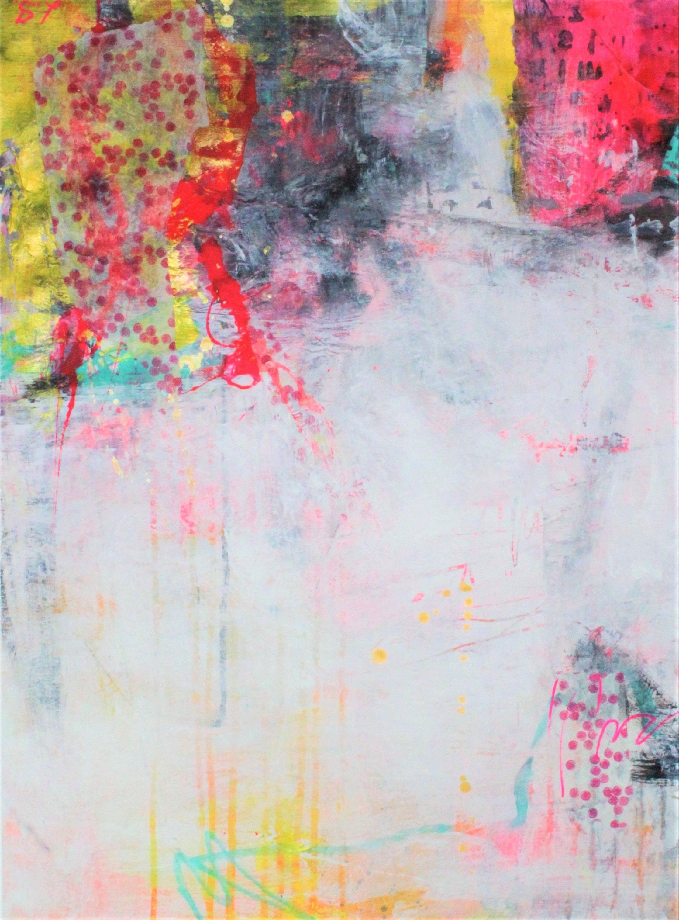 Laura Spring Abstract Painting - The Language of Love 4, Painting, Acrylic on Paper