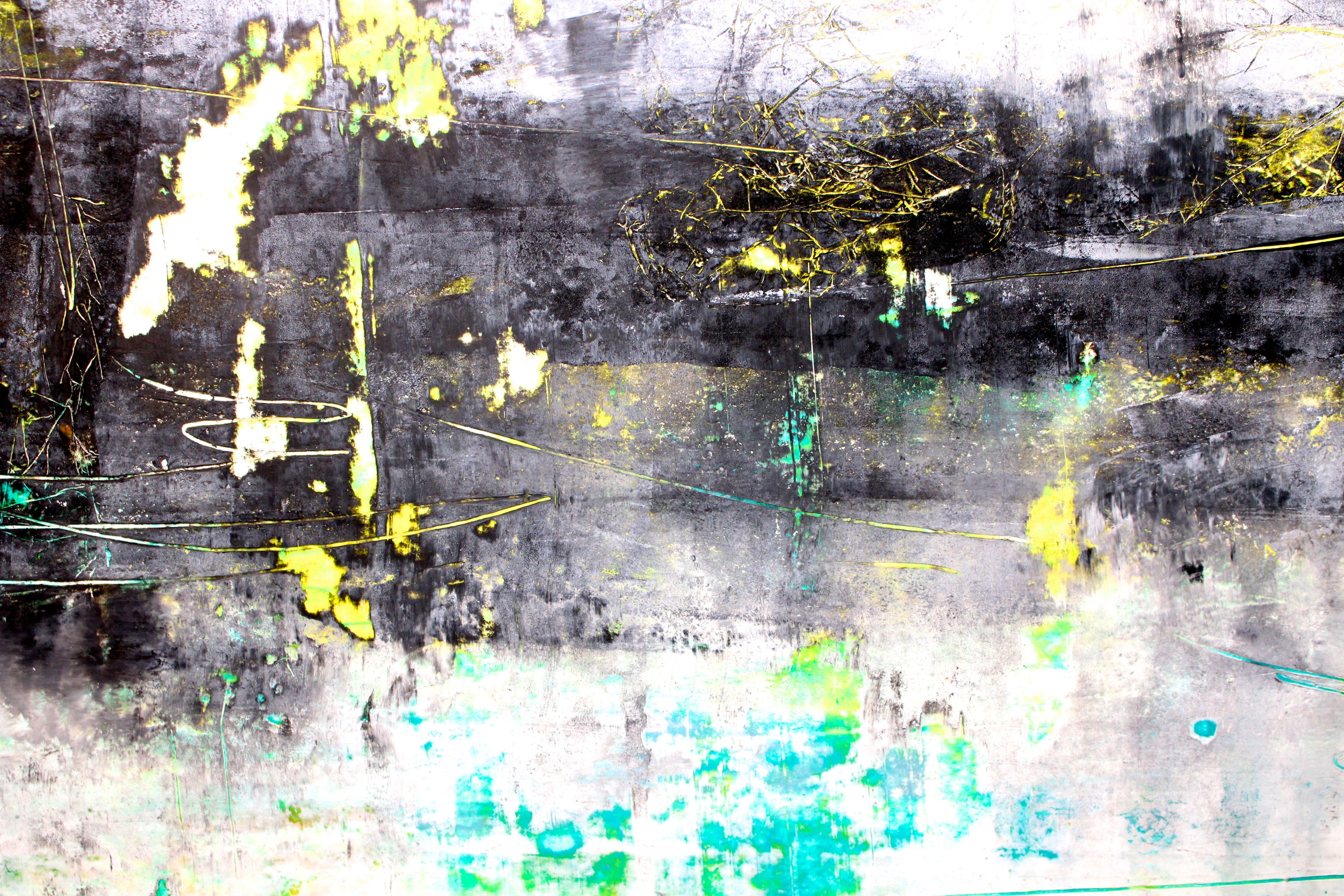 Territorio inesplorato 8, Pittura, Olio su carta - Painting Astratto di Laura Spring