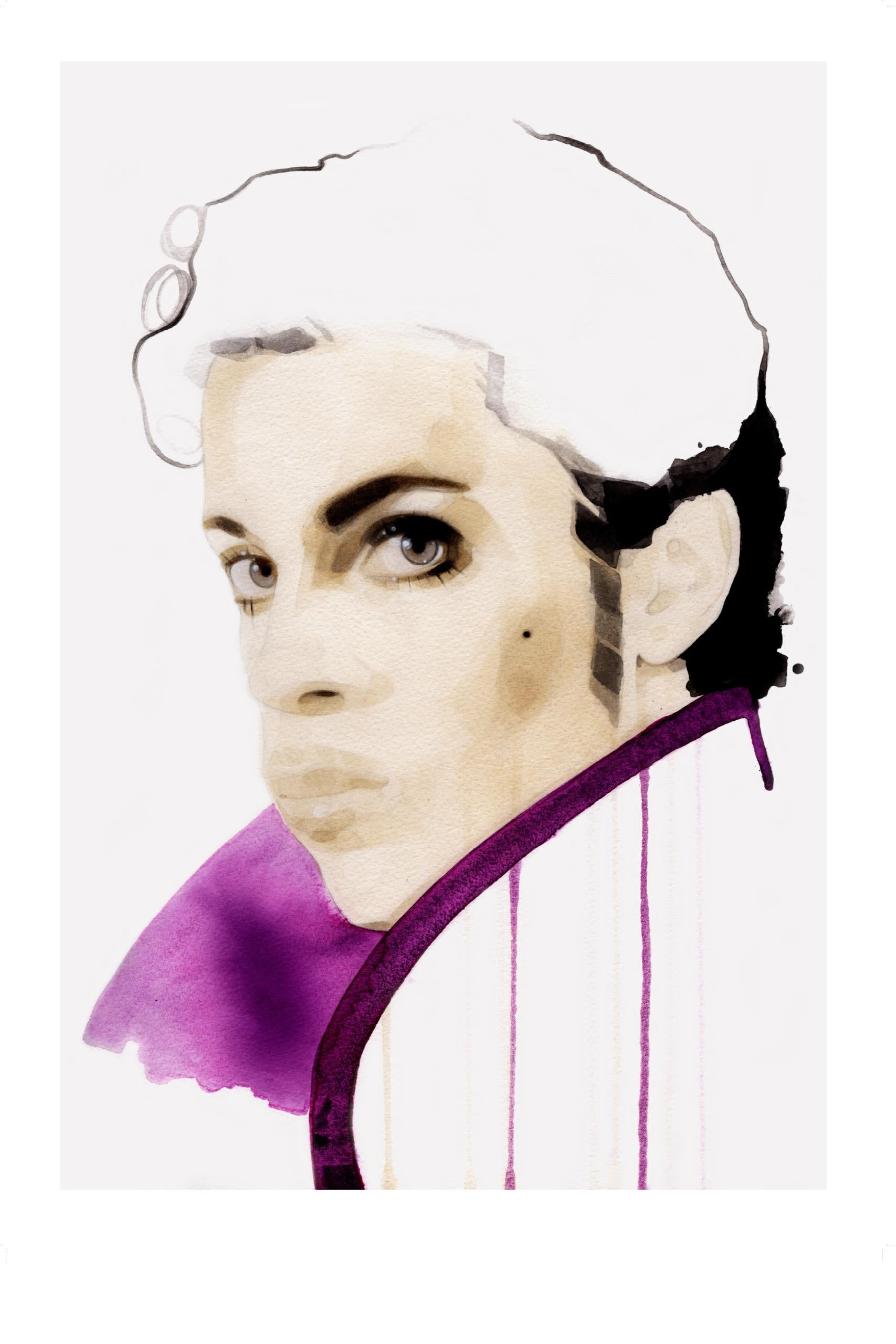 Laura Tinald Portrait Print – Prince II - signierte limitierte Auflage 