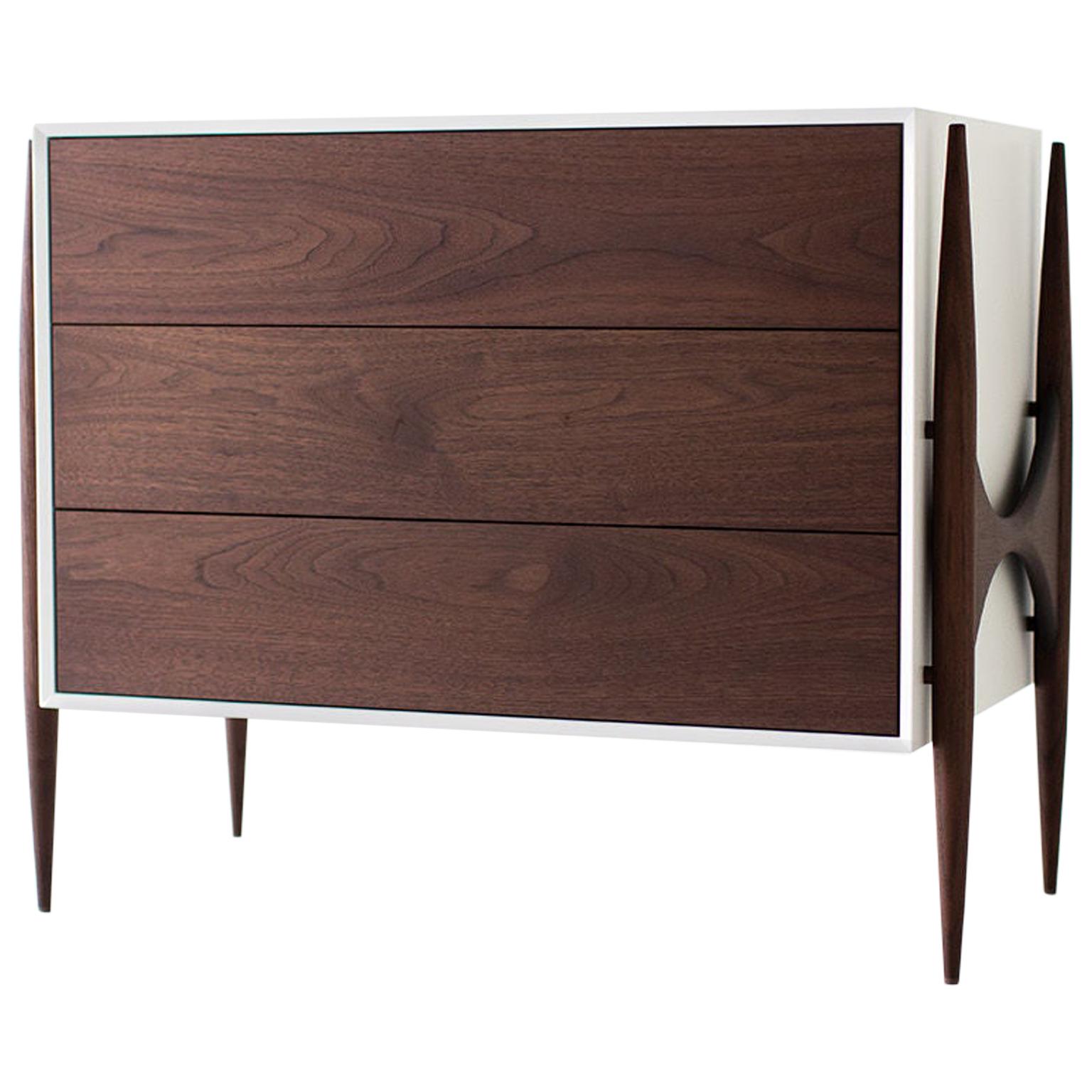 Laura Trenchard Small Modern Walnut Dresser for Craft Associates Furniture