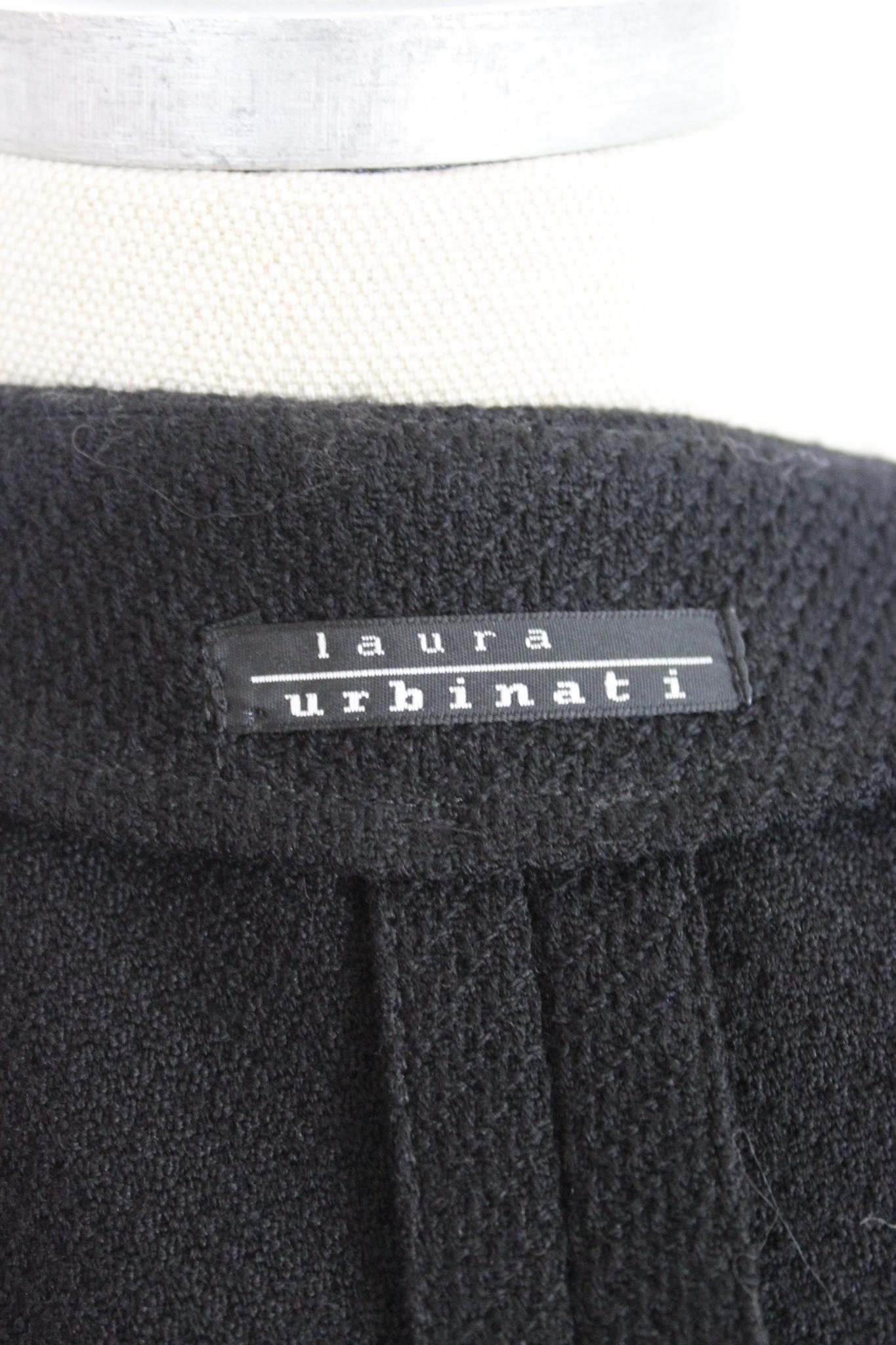 Laura Urbinati Black Wool Classic Coat For Sale 2