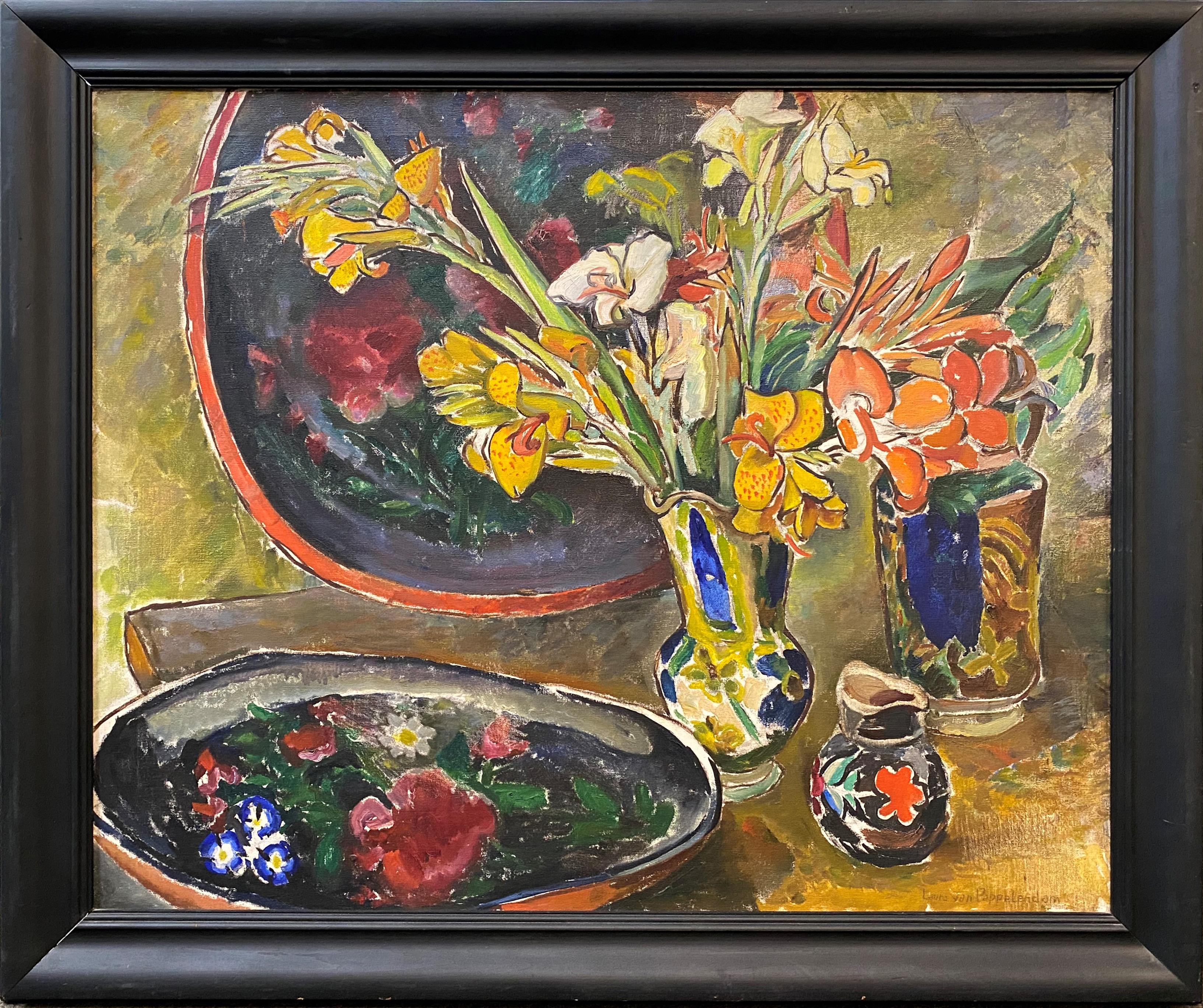 Trays and Flowers - Art by Laura Van Pappelendam