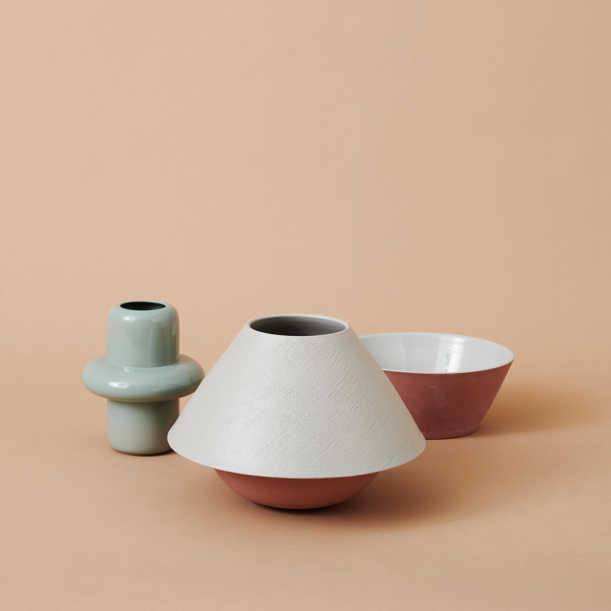 Designer: Jean-Christophe Clair, 2022.
Manufacturer: Rometti

In the first collaboration with Umbrian-based Italian ceramic studio Rometti and its art director Jean-Christophe Clair, SP01 is launching a collection of mix-and-match ‘industrial