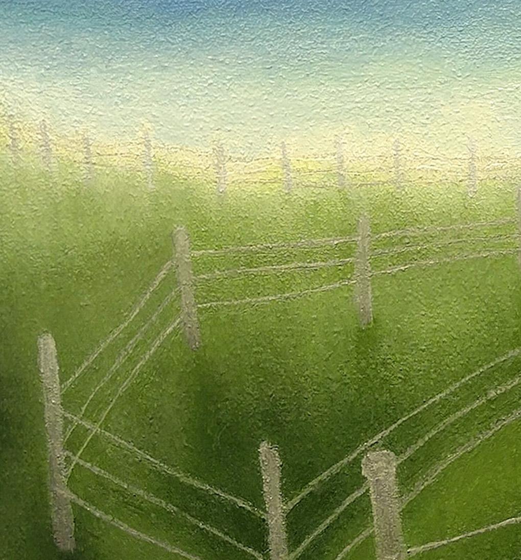 Sich entspannende, surreale grüne pastorale Contemporary American Realist Landscape im Angebot 6