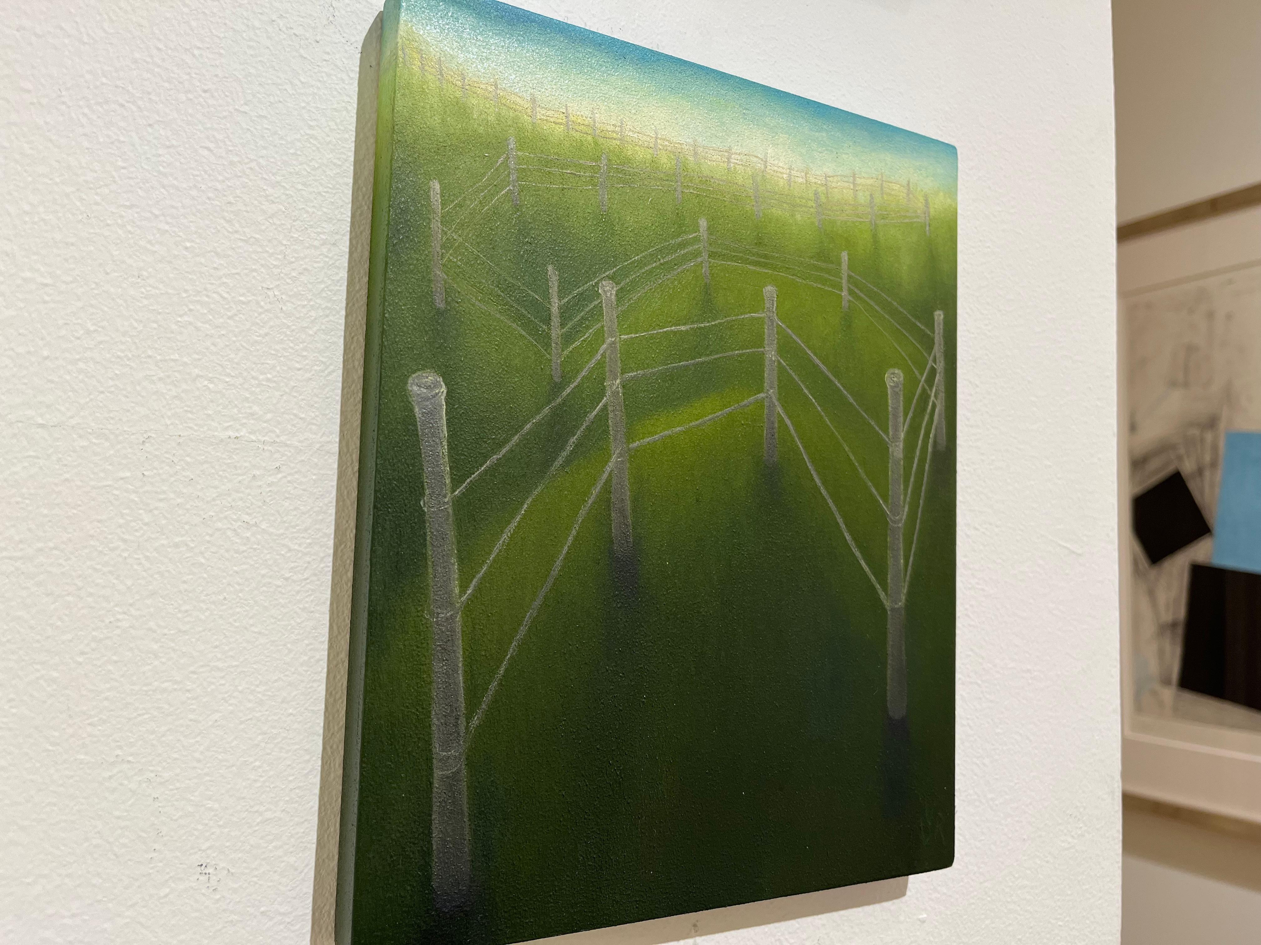 Sich entspannende, surreale grüne pastorale Contemporary American Realist Landscape im Angebot 7