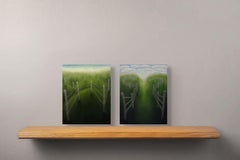 Unwinding, Surreal Green Pastoral Contemporary American Realist Landscape