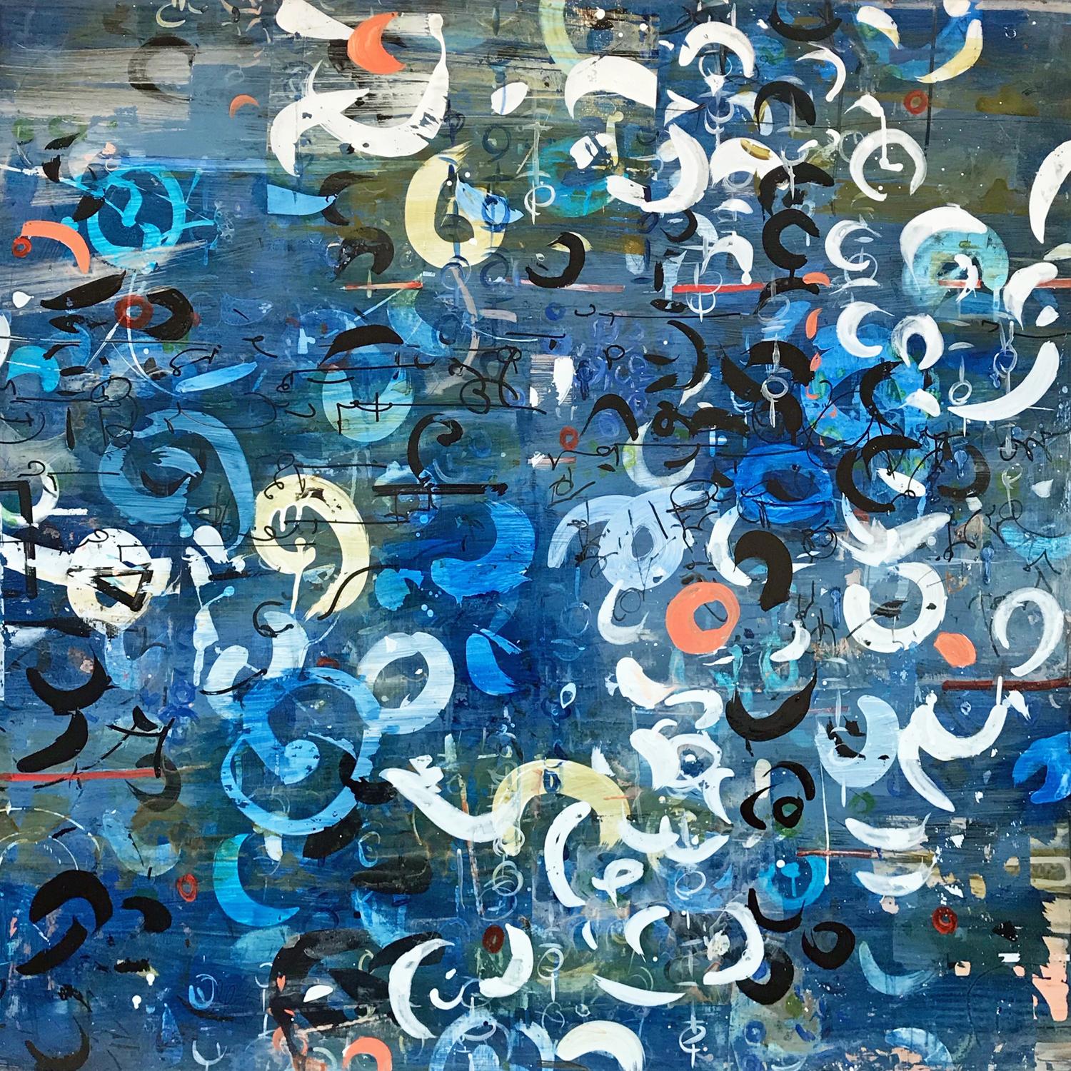 Laura Wait Abstract Painting - Mare Undarum (Sea of Waves)