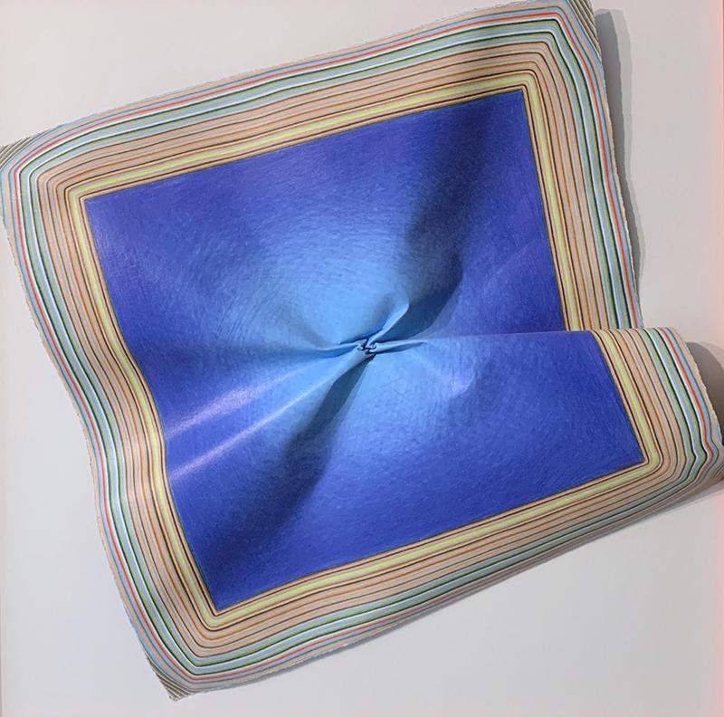 Laura Waldusky Abstract Painting – Blue Square, Original Painting, Abstract art, floral art