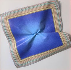 Blue Square, Original Painting, Abstract art, floral art