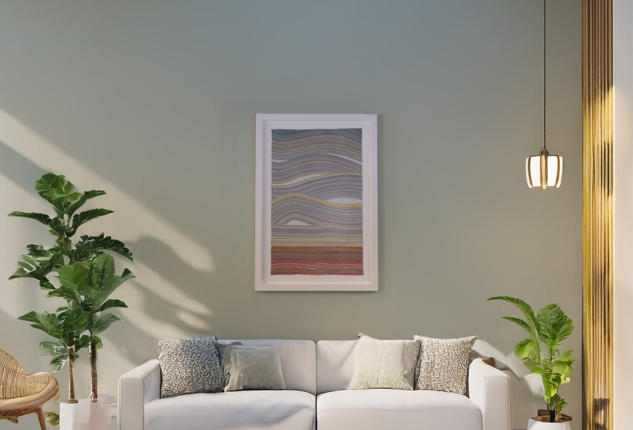 Tulpenfeld, Originalgemälde, Abstrakte Kunst, Blumenkunst – Painting von Laura Waldusky