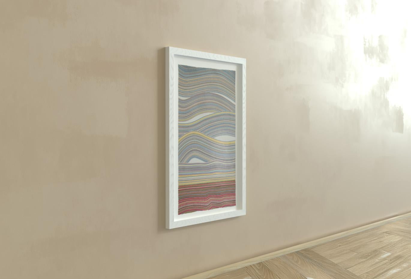 Tulpenfeld, Originalgemälde, Abstrakte Kunst, Blumenkunst (Grau), Landscape Painting, von Laura Waldusky
