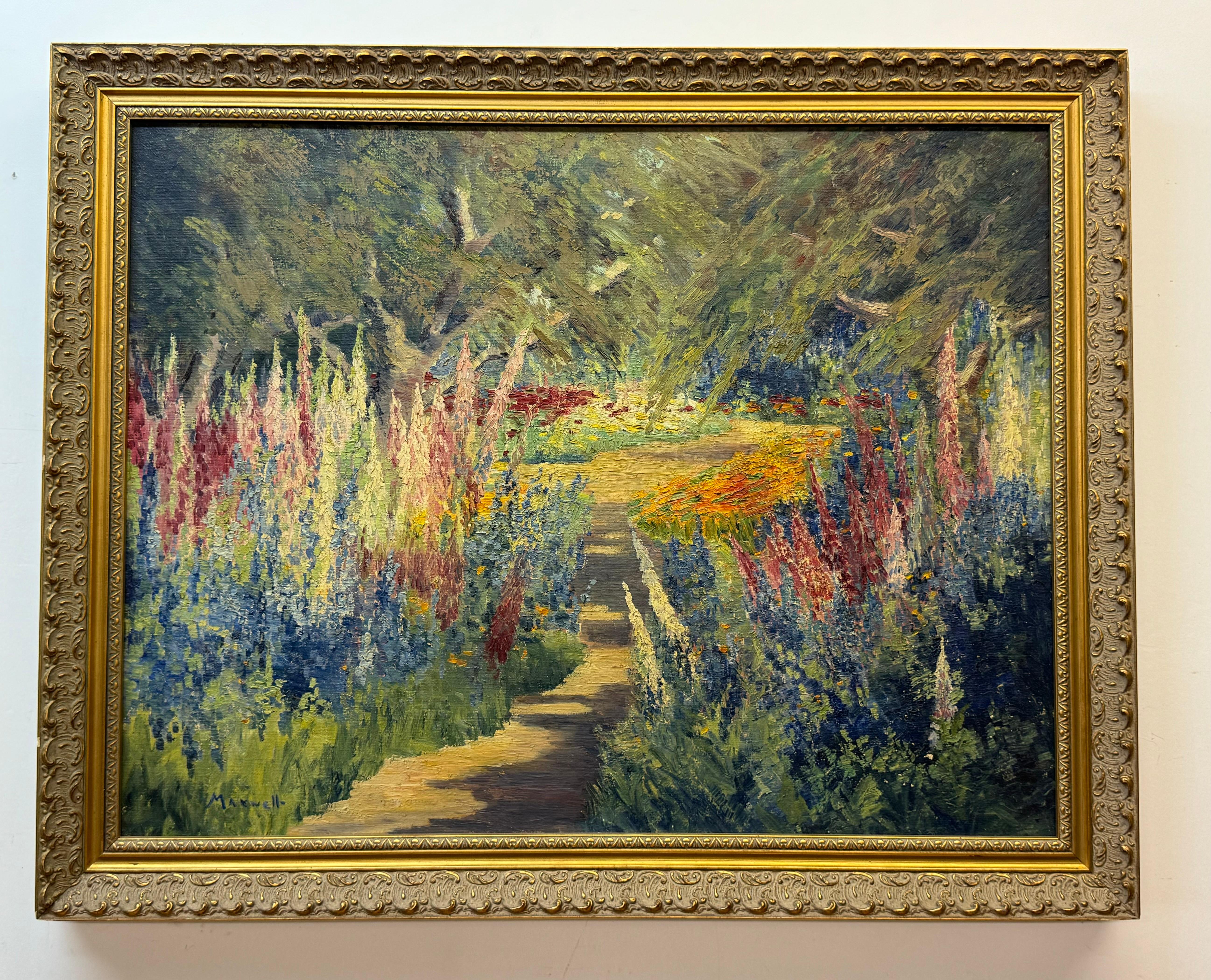 Laura Wasson Maxwell Landscape Painting - Impressionist garden landscape