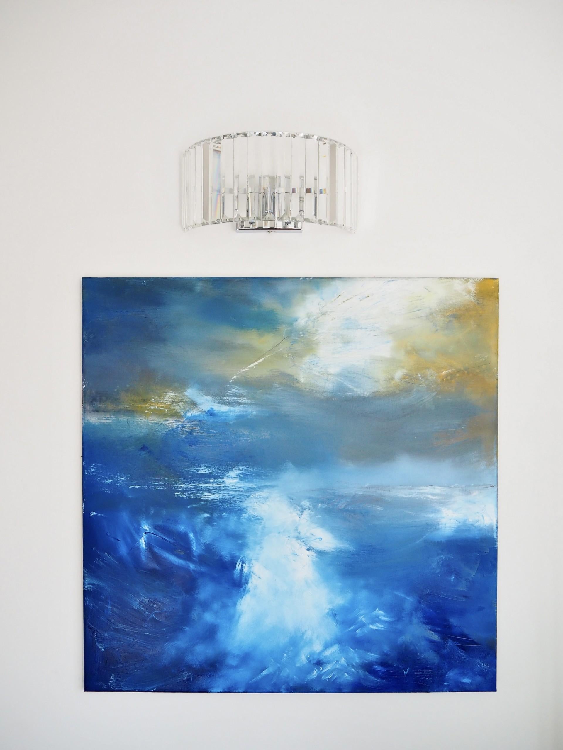 Tempesta chiara - Abstract Painting Blu di Laura Weekes