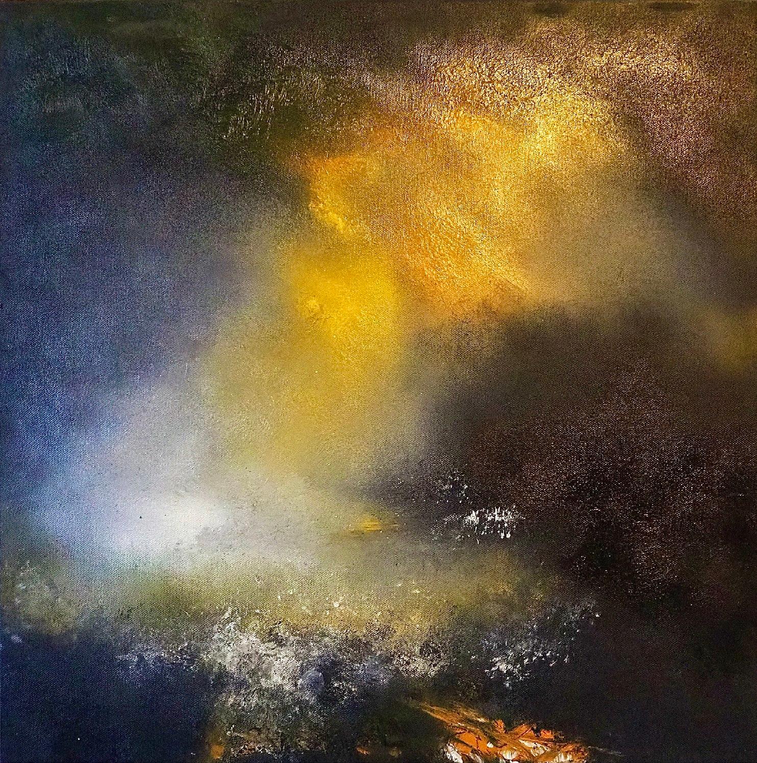 Laura Weekes Abstract Painting - Tangerine Shallows