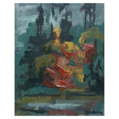 Cacophonie, peinture expressionniste du milieu du siècle dernier de Laura Wellard, Canada, vers 1969
