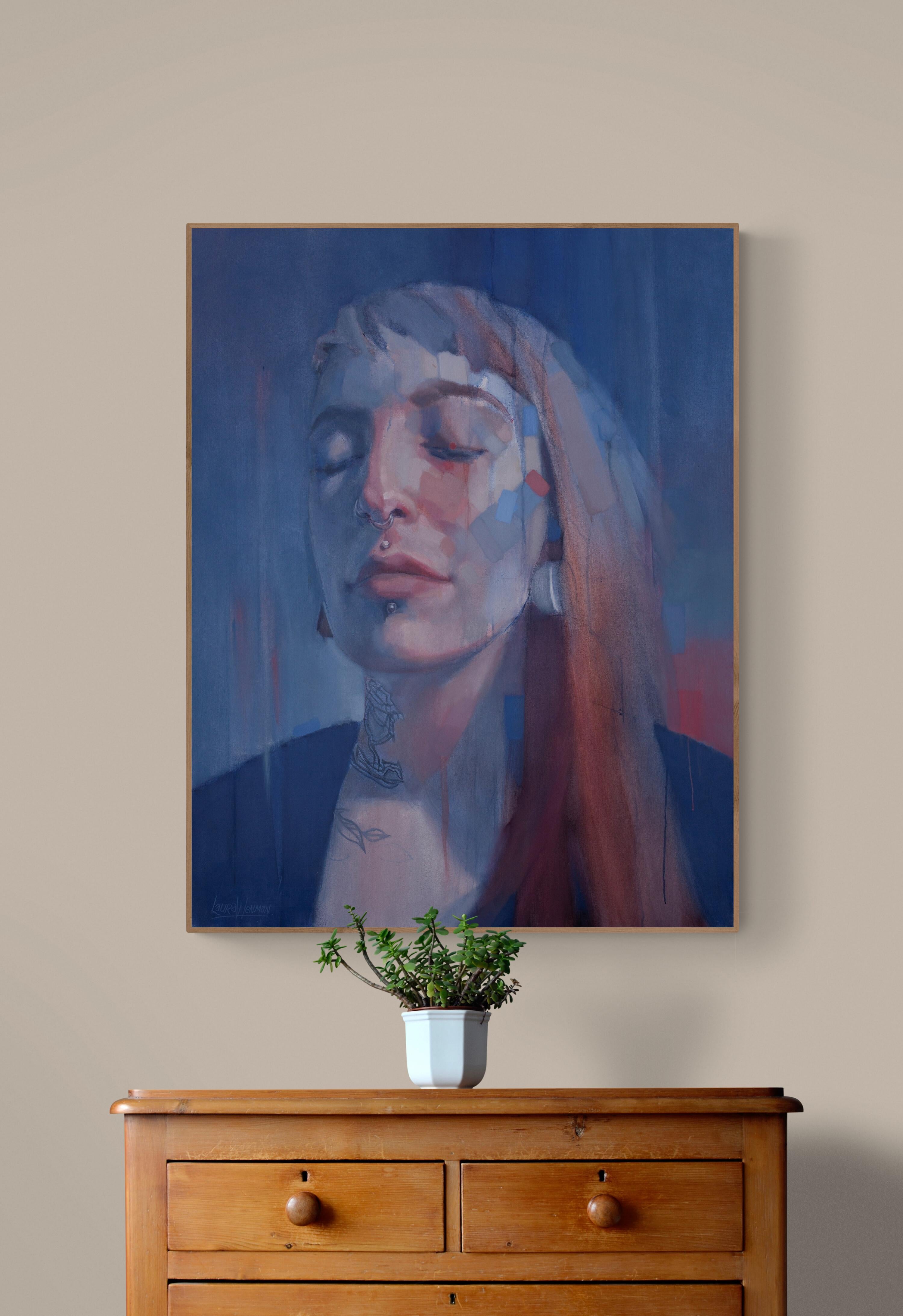 blue portrait painting