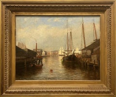 "Gloucester Harbor" Laura Woodward, Cape Ann Marine Scene, Hudson River School