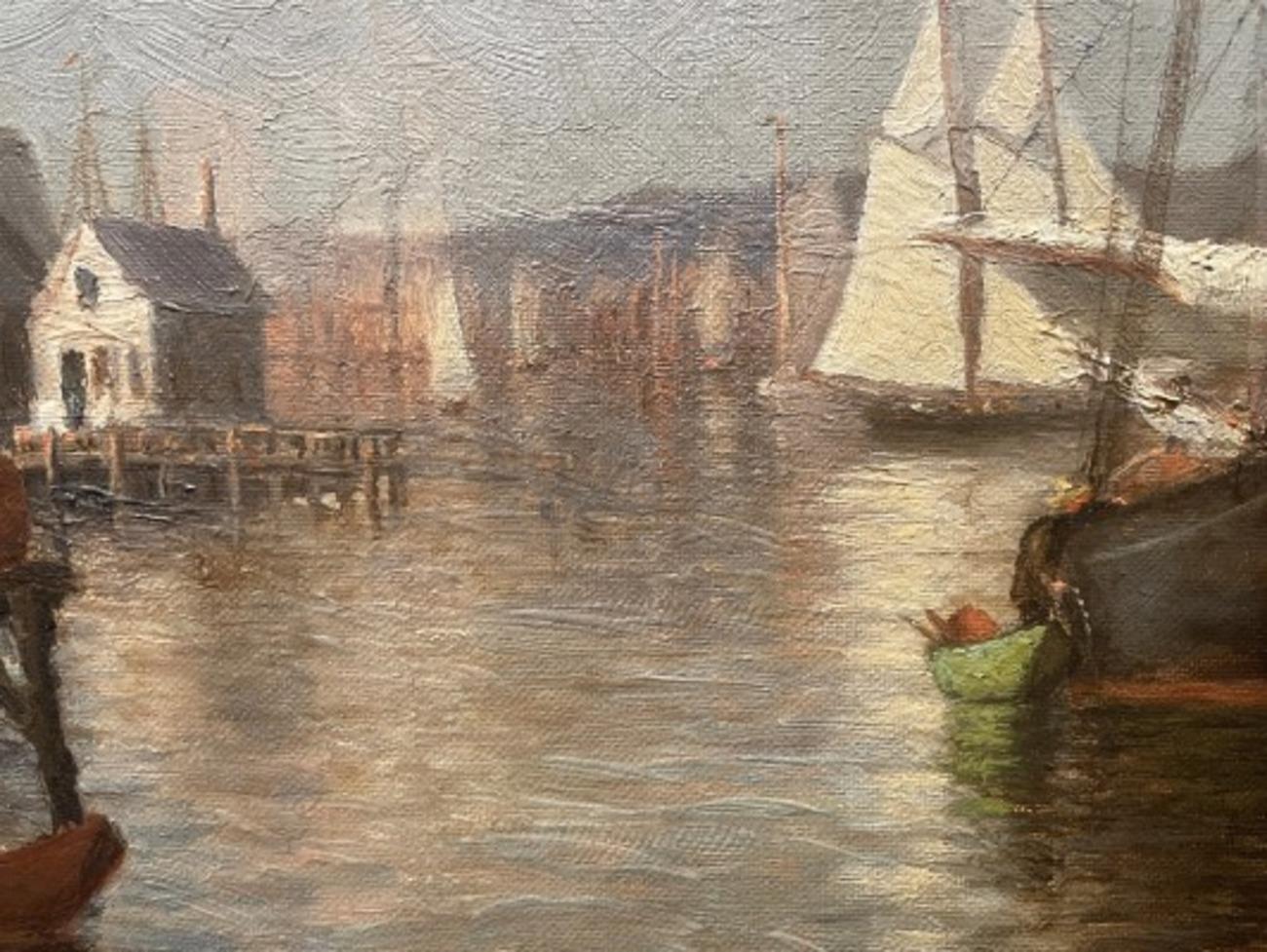 „Gloucester Harbor“ Laura Woodward, Cape Ann Marineszene, Hudson River School im Angebot 3
