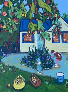 Kids Under the Apple Tree, Original Painting