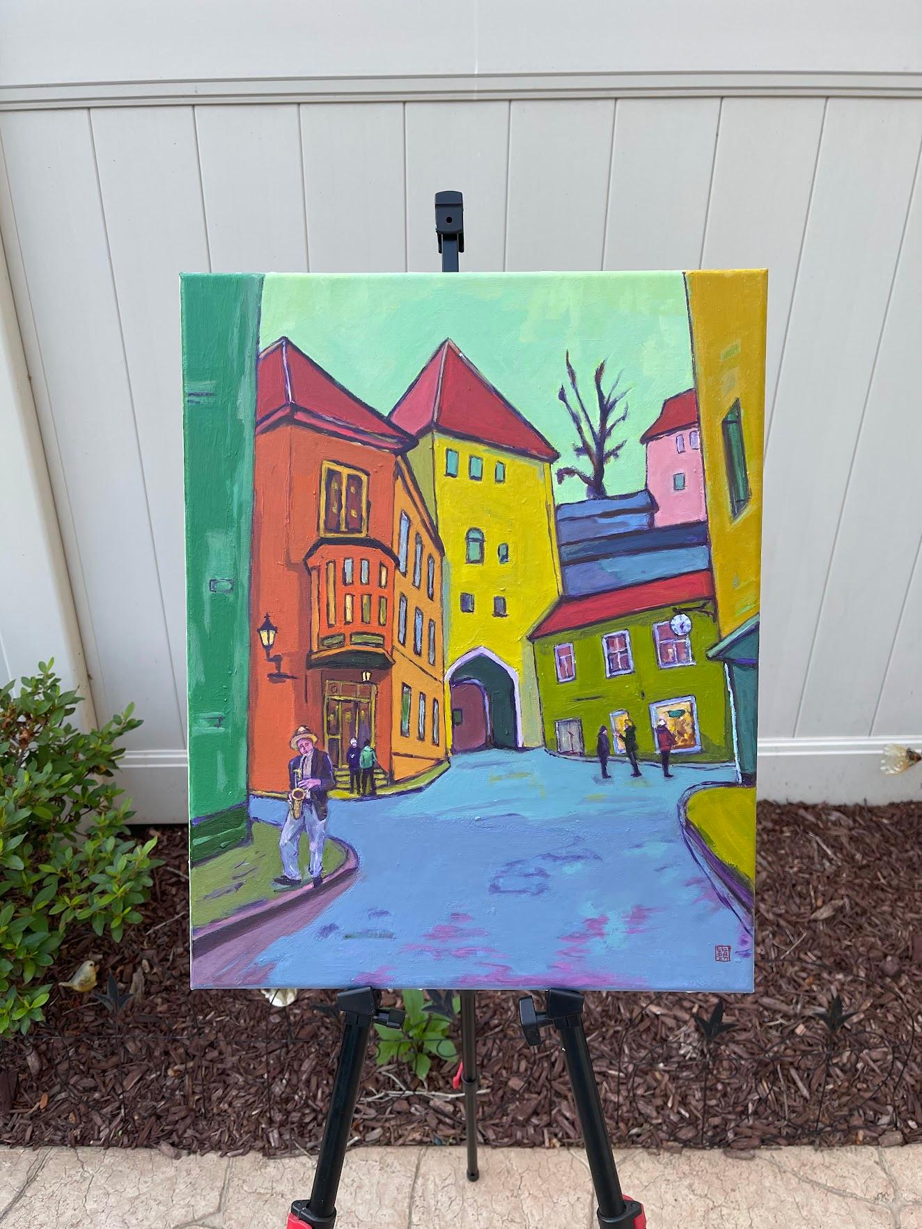 Plaza de la ciudad, Pintura original - Painting Expresionista de Laura (Yi Zhen) Chen