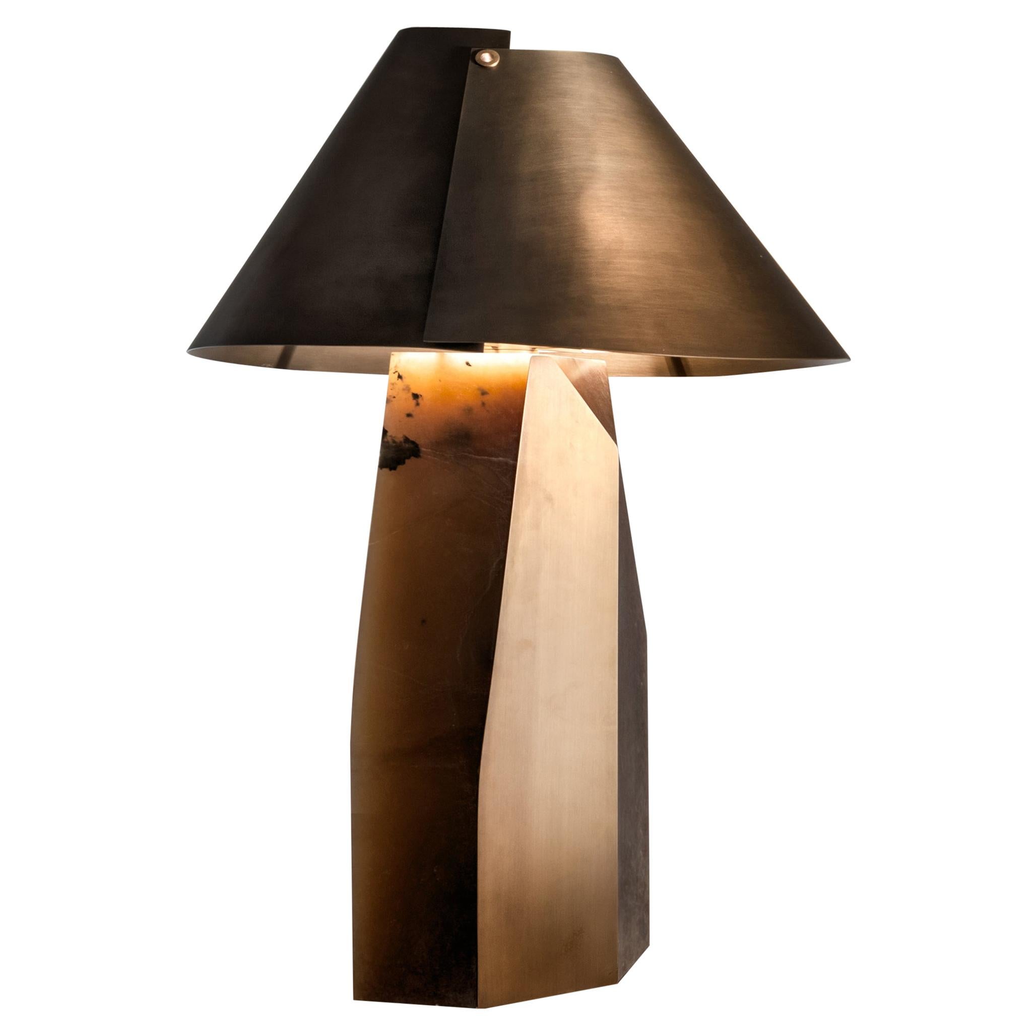 Laurameroni "Ada" Table Lamp in Alabaster and Brass by Cesare Arosio
