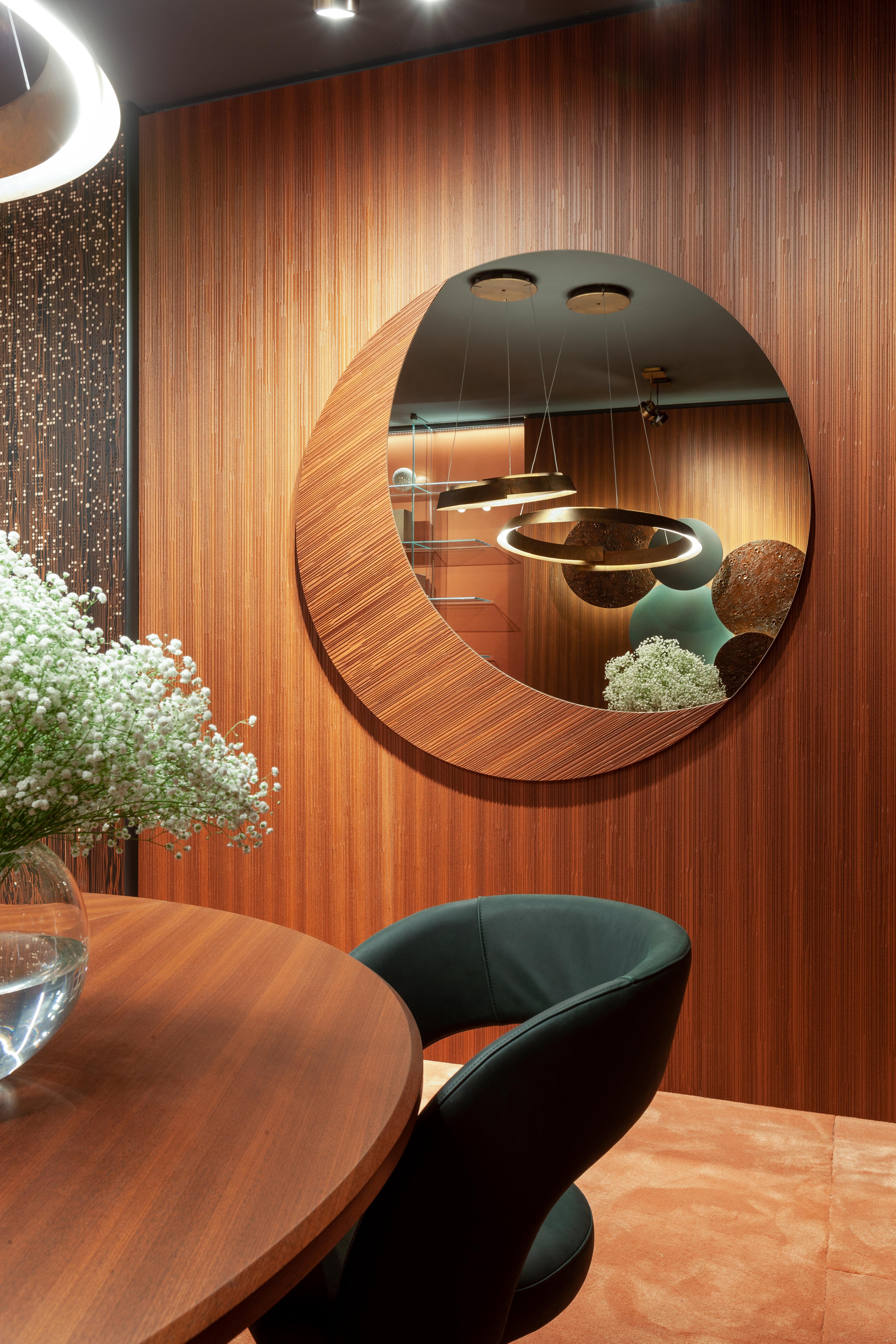 European Laurameroni Big Luxury Mirror in Wood with 