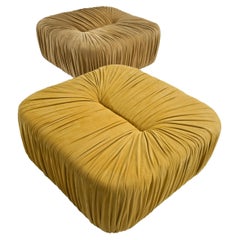 Laurameroni "Drapè" Custom Pouf in Hand-Pleated Leather or Velvet