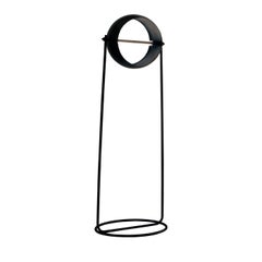 Lámpara de pie Cenere Laurameroni "Globe" regulable de hierro negro de E. Colzani