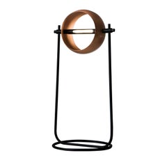 Laurameroni "Globe da Tavolo" adjustable Satin Copper Table Lamp by E. Colzani