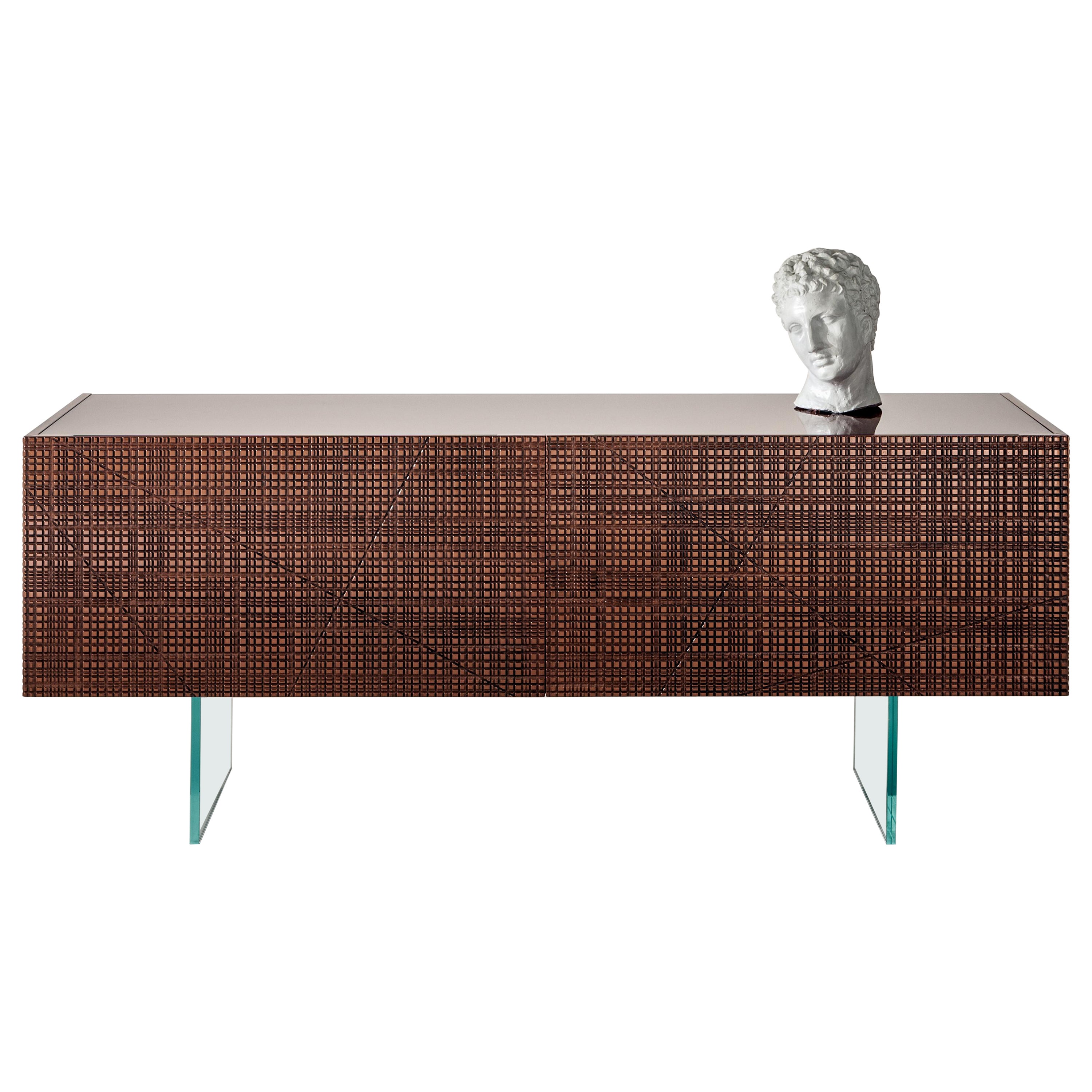 Laurameroni Limited Edition "Maxima" Sideboard in Burnished Copper Liquid Metal