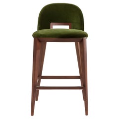 Laurameroni "Margaret" Modern Velvet Bar High Stool by Cesare Arosio