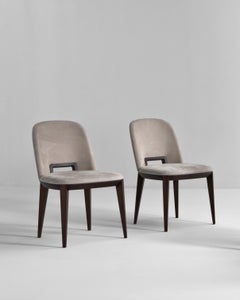 Laurameroni "Margaret" Modern Wood and Leather Chair by Cesare Arosio
