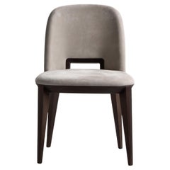 Laurameroni "Margaret" Modern Wood and Leather Chair by Cesare Arosio