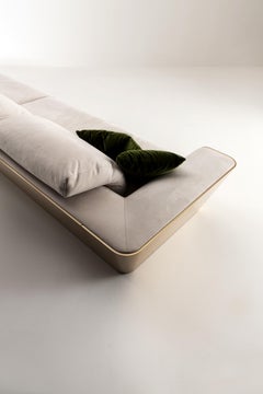 Laurameroni "Metropol" Minimal Sofa in Leather and Wood by Cesare Arosio