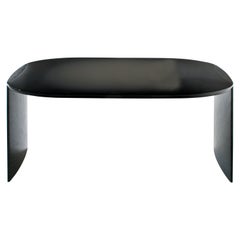 Laurameroni "Poe" Rounded Desk in Black Rye-Straw by Bartoli Design