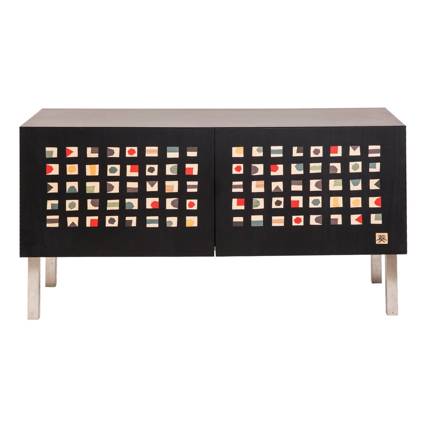 Laurameroni "Quadratini Magici" Limited Edition Inlaid Sideboard by Aoi H. Kono For Sale