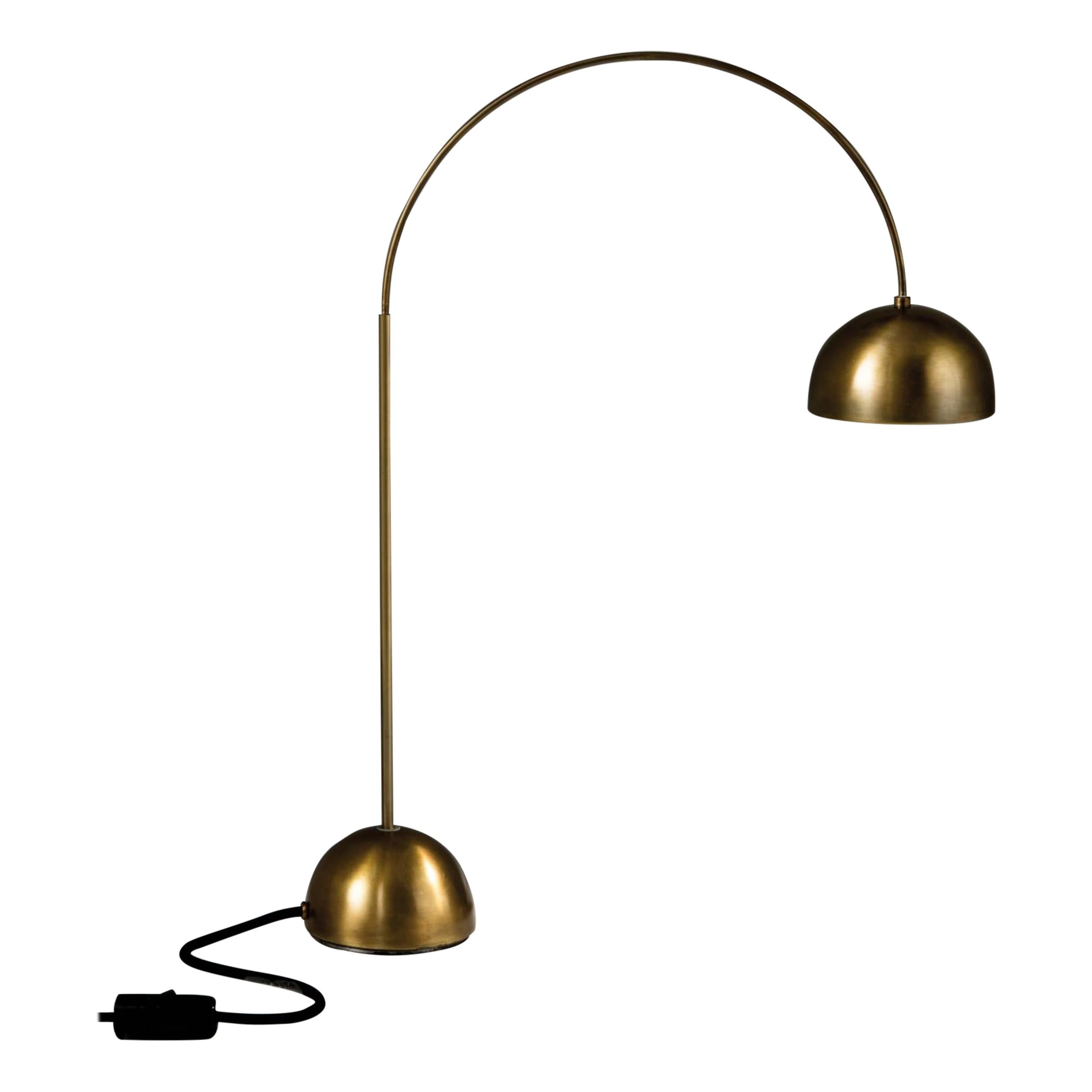 Laurameroni "Satellite CG 45" Modern Arc Table Lamp in Burnished Brass