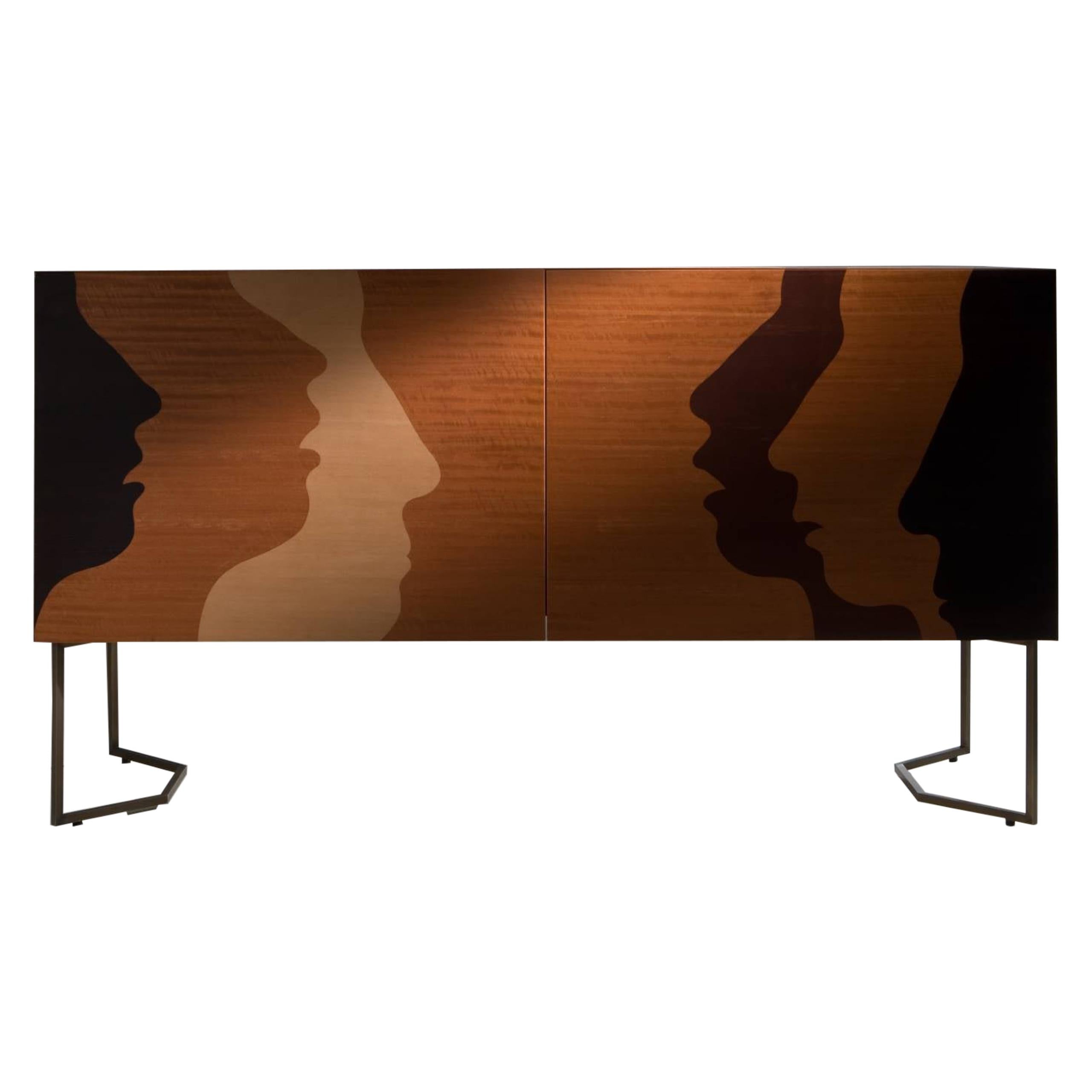 Laurameroni „Silenzio“ Sideboard mit Intarsien von Robert Hromec, limitierte Auflage