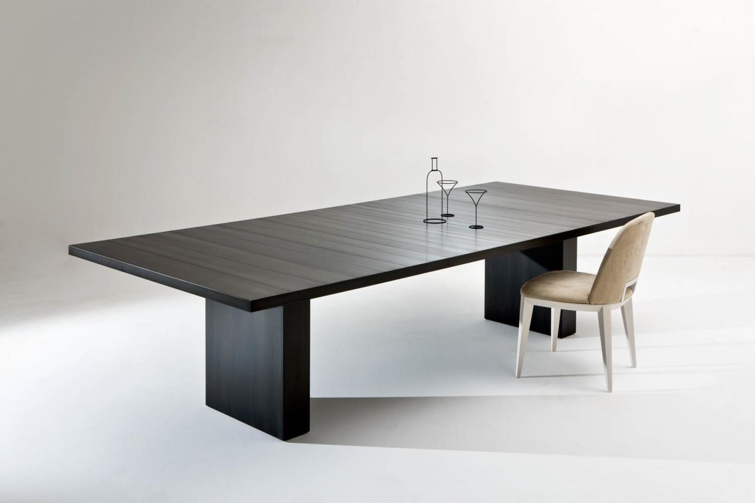 Laurameroni ST 51 Custom Rectangular Metal Dining Table in Black Iron 