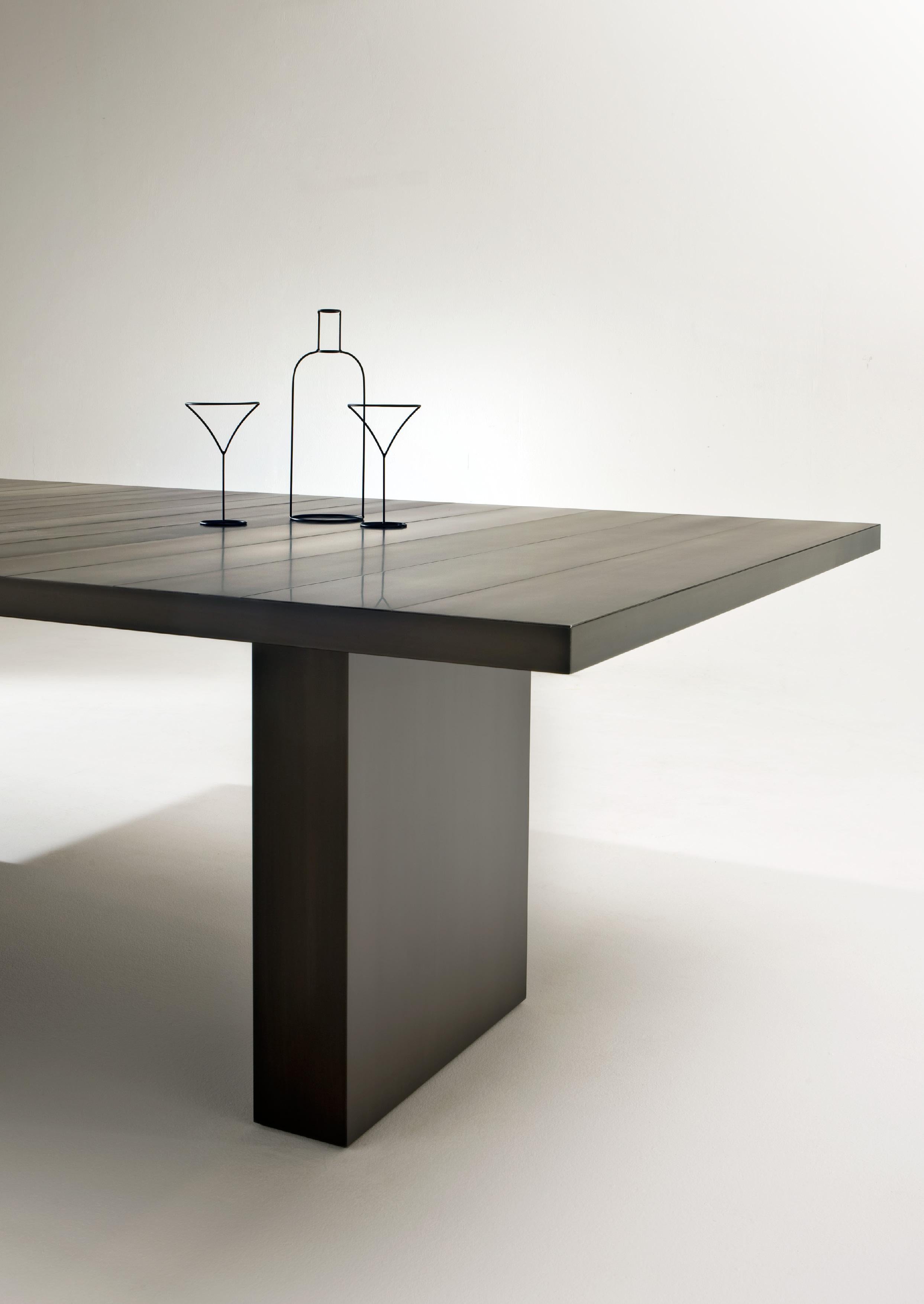 Laurameroni ST 51 Custom Rectangular Metal Dining Table in Black Iron 