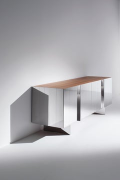 Laurameroni "Stars" Modern Low Sideboard in Polished Steel by Bartoli Design
