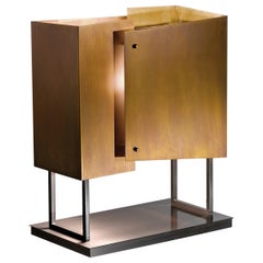 Laurameroni "Lampada da tavolo MA 20" Lampada scultorea moderna in ottone di M. Anderson