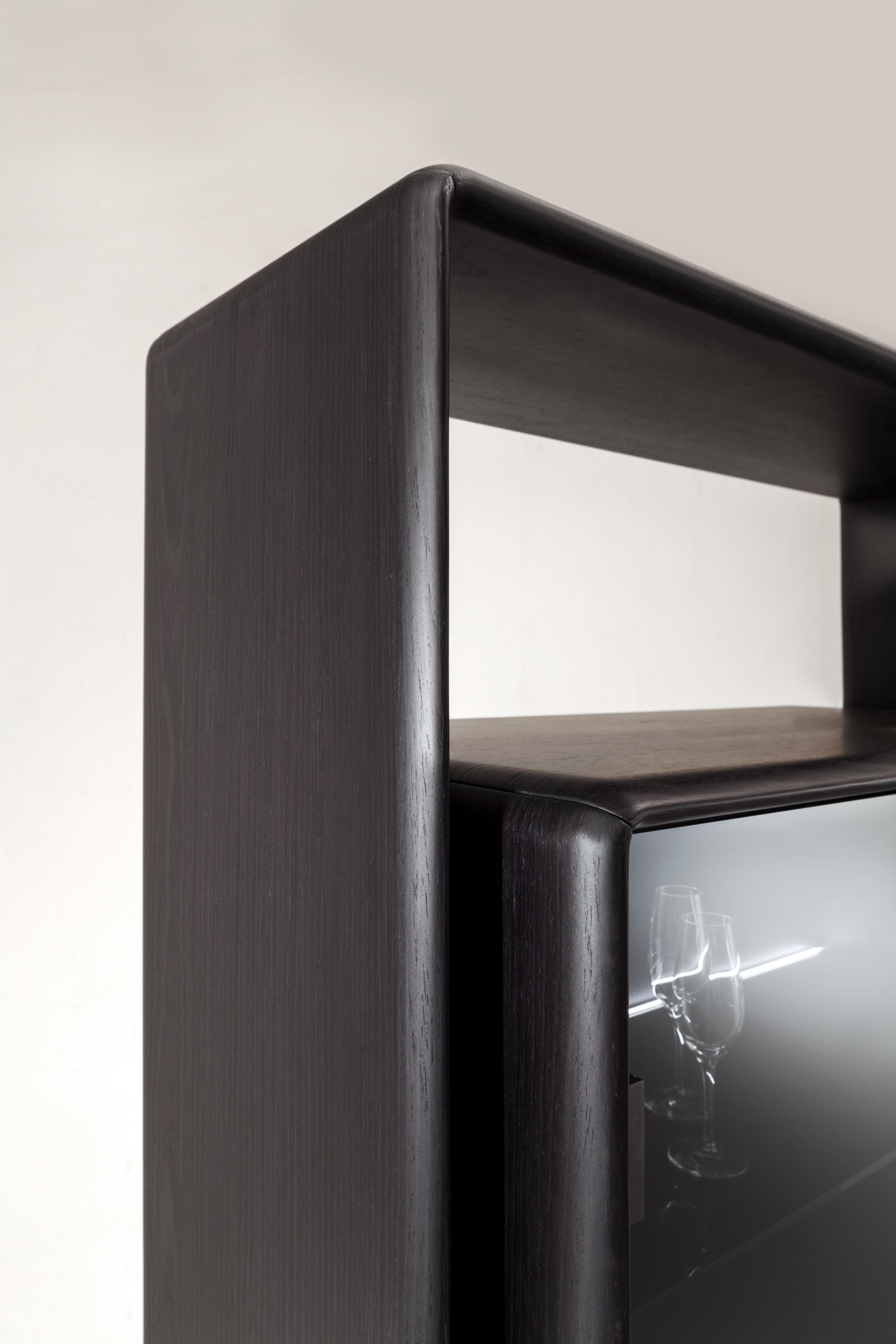 modern black display cabinet