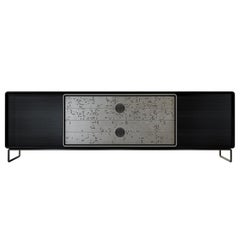 Laurameroni "Talento Up Unlimited" Modern Low Sideboard in Liquid Metal Tin