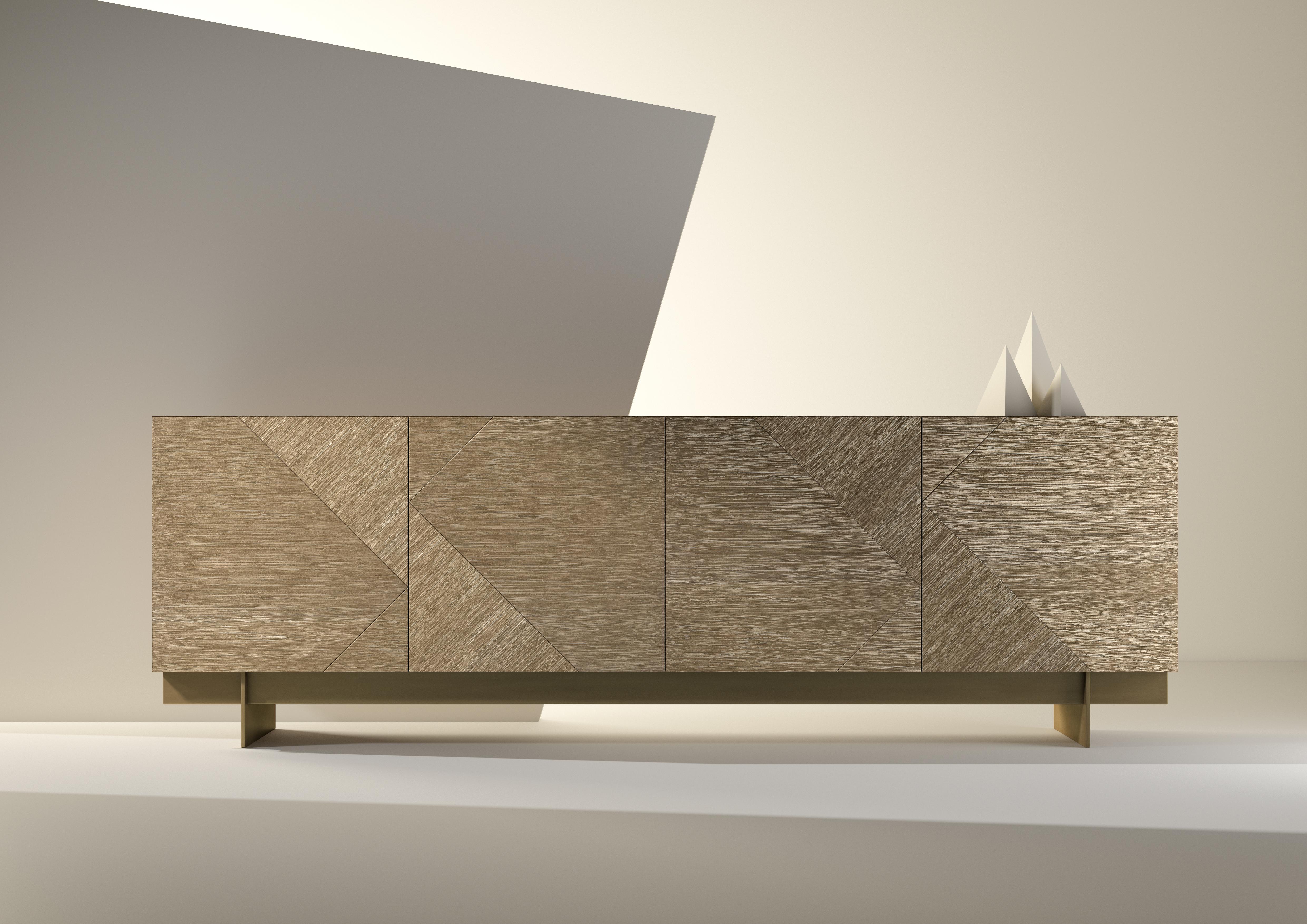 Laurameroni „Tatami“ Modernes Sideboard aus Holz mit Tatami-Dekorationen im Zustand „Neu“ im Angebot in Monza, IT