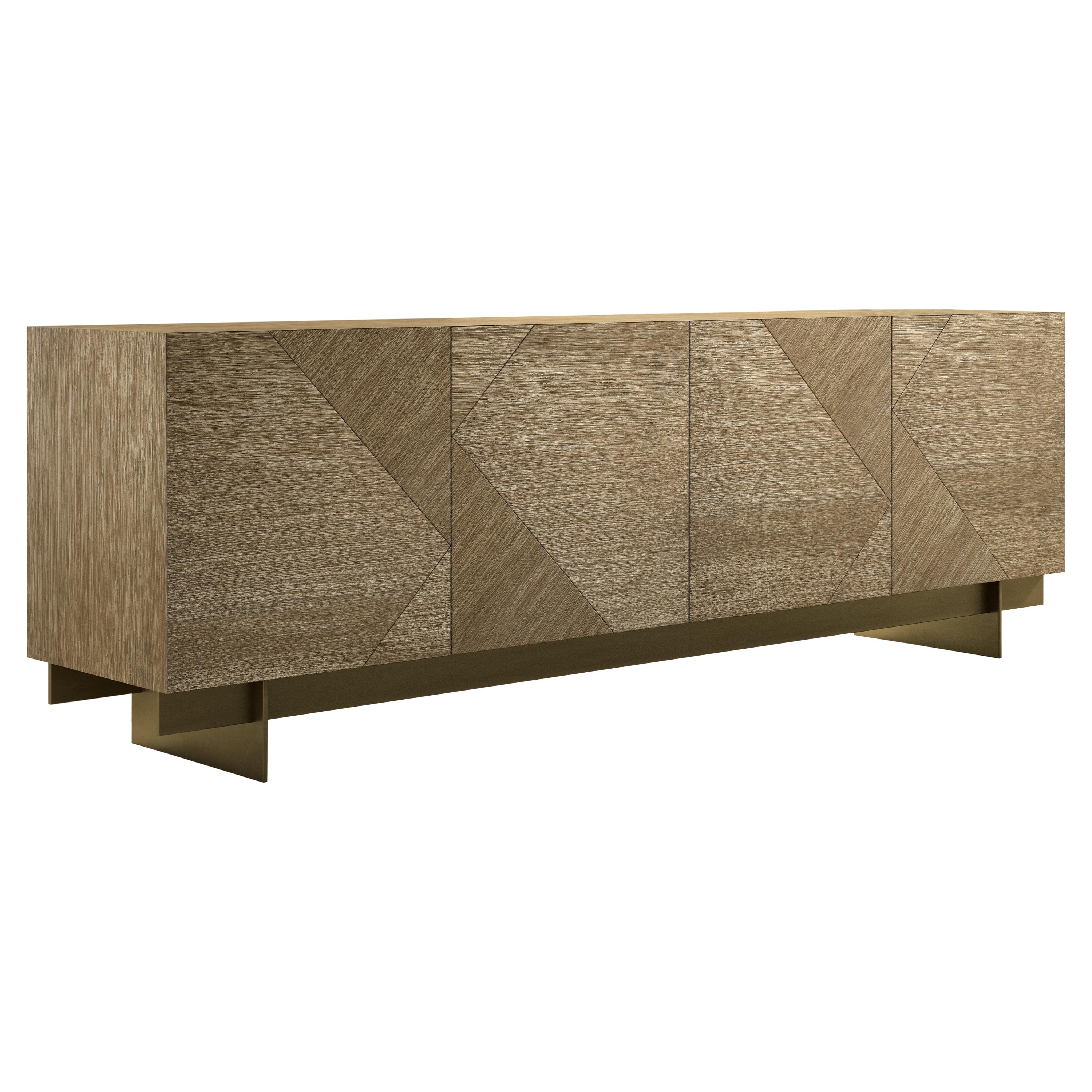 Laurameroni „Tatami“ Modernes Sideboard aus Holz mit Tatami-Dekorationen im Angebot
