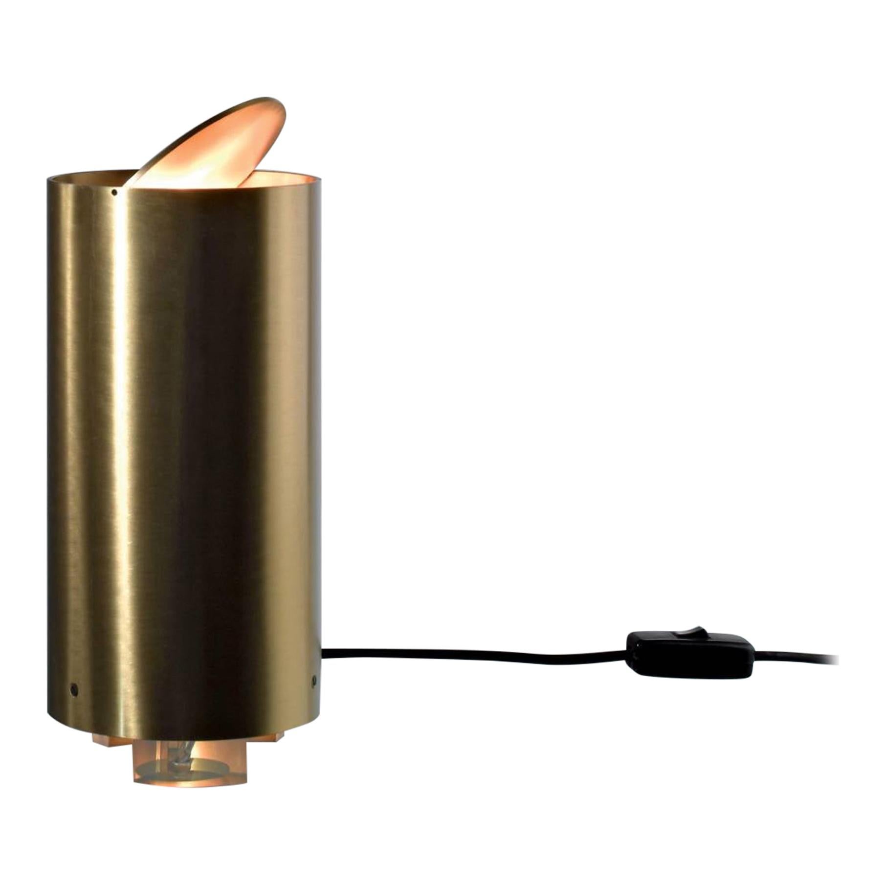 Laurameroni "Tubo Tavolo MF 35" Table Lamp in Satin Brass