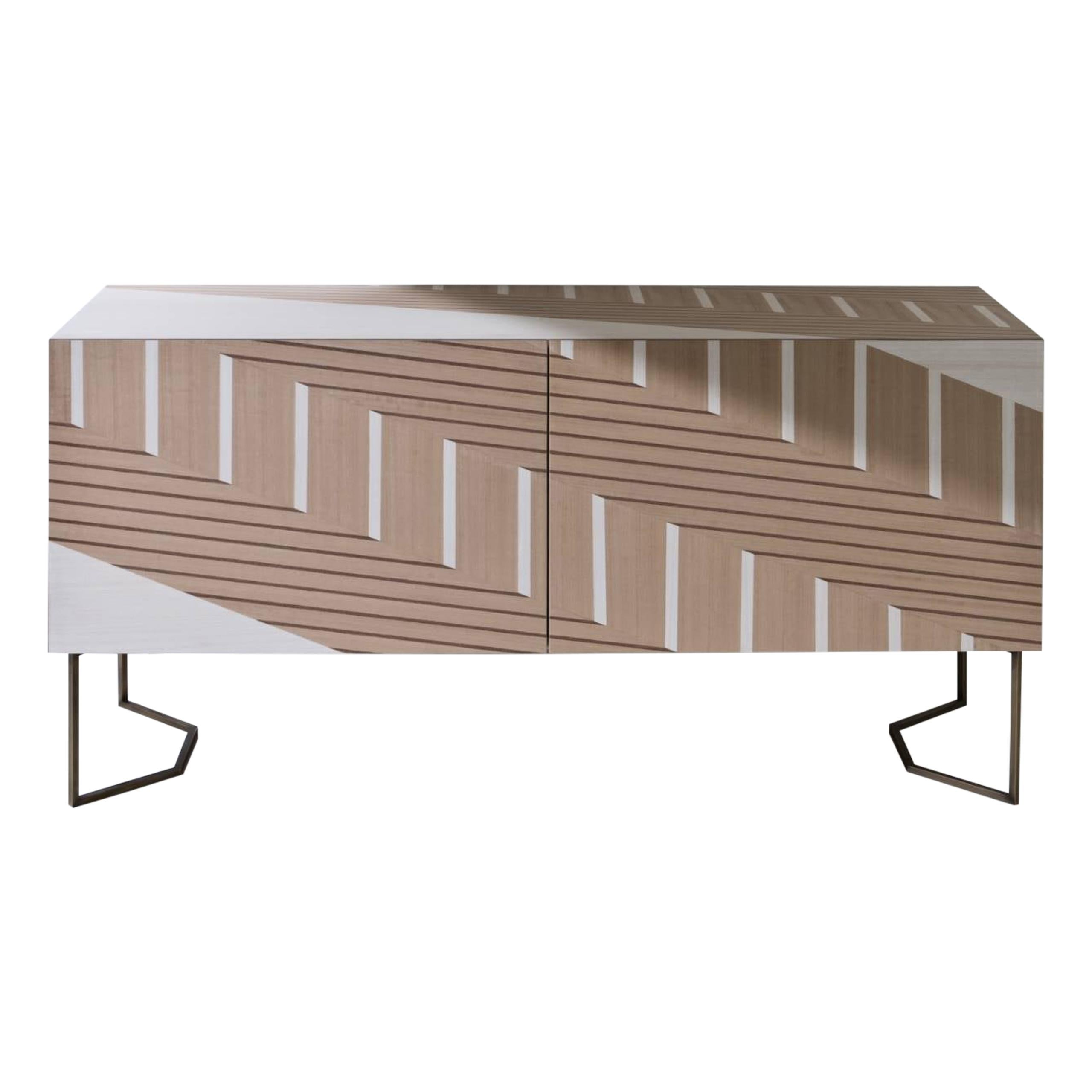 Laurameroni „Twill“ Sideboard mit Intarsien von Bartoli Design, limitierte Auflage im Angebot