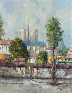 Vintage 'The Left Bank, Notre Dame and the Île de la Cité', Paris in the Spring, France