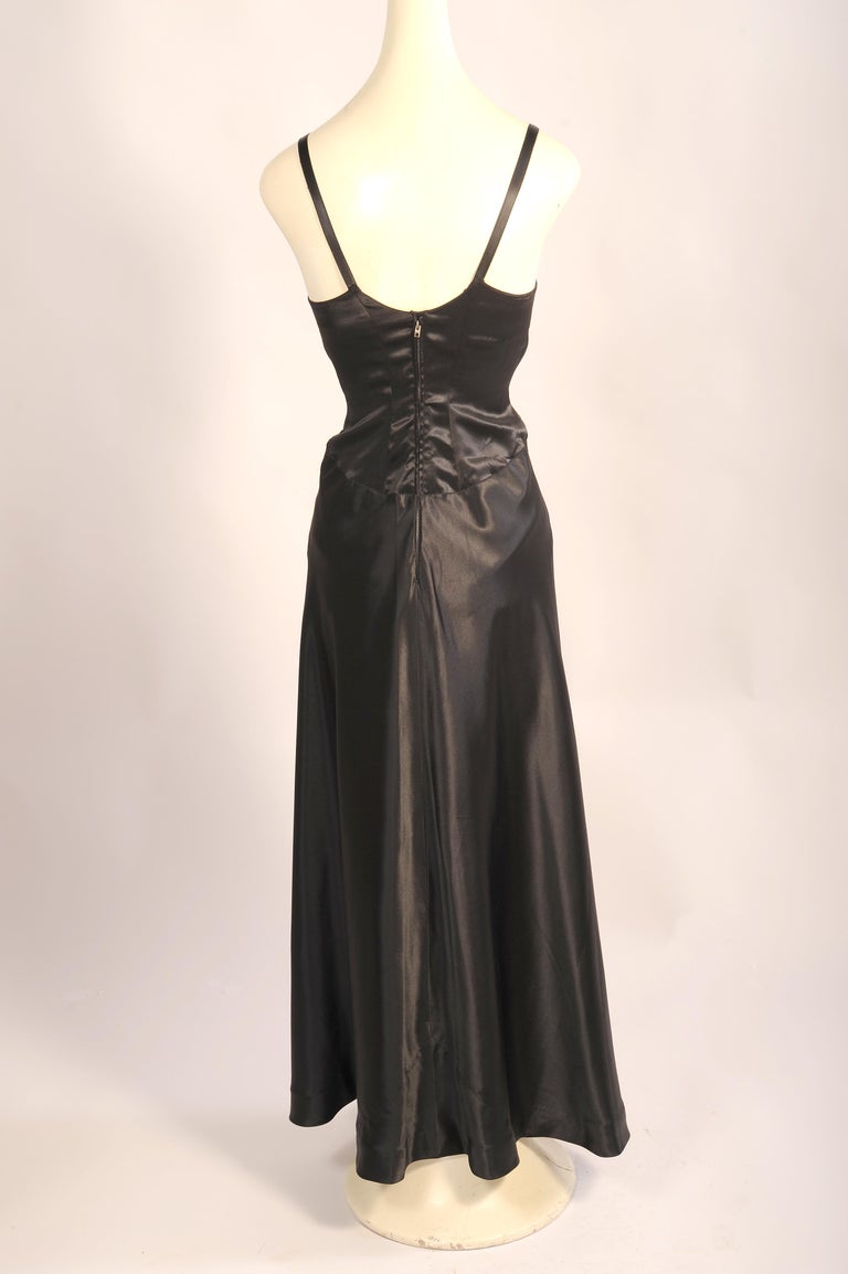 Laure Belin Paris 1950's Black Lingerie Dress with Attached Garters at ...